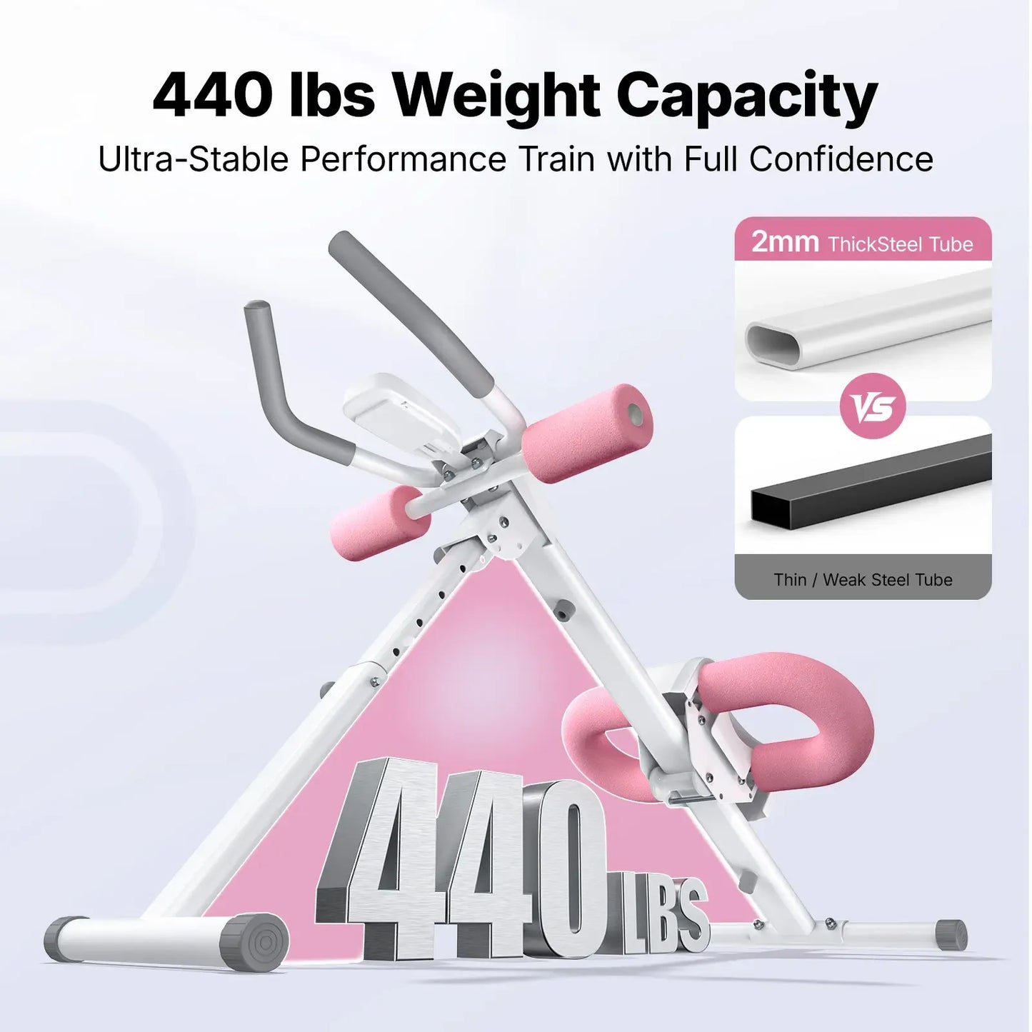 Adjustable Ab Trainer Machine with LCD Monitor, Foldable Full-Body Core Workout Equipment