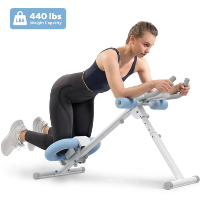 Adjustable Ab Trainer Machine with LCD Monitor, Foldable Full-Body Core Workout Equipment