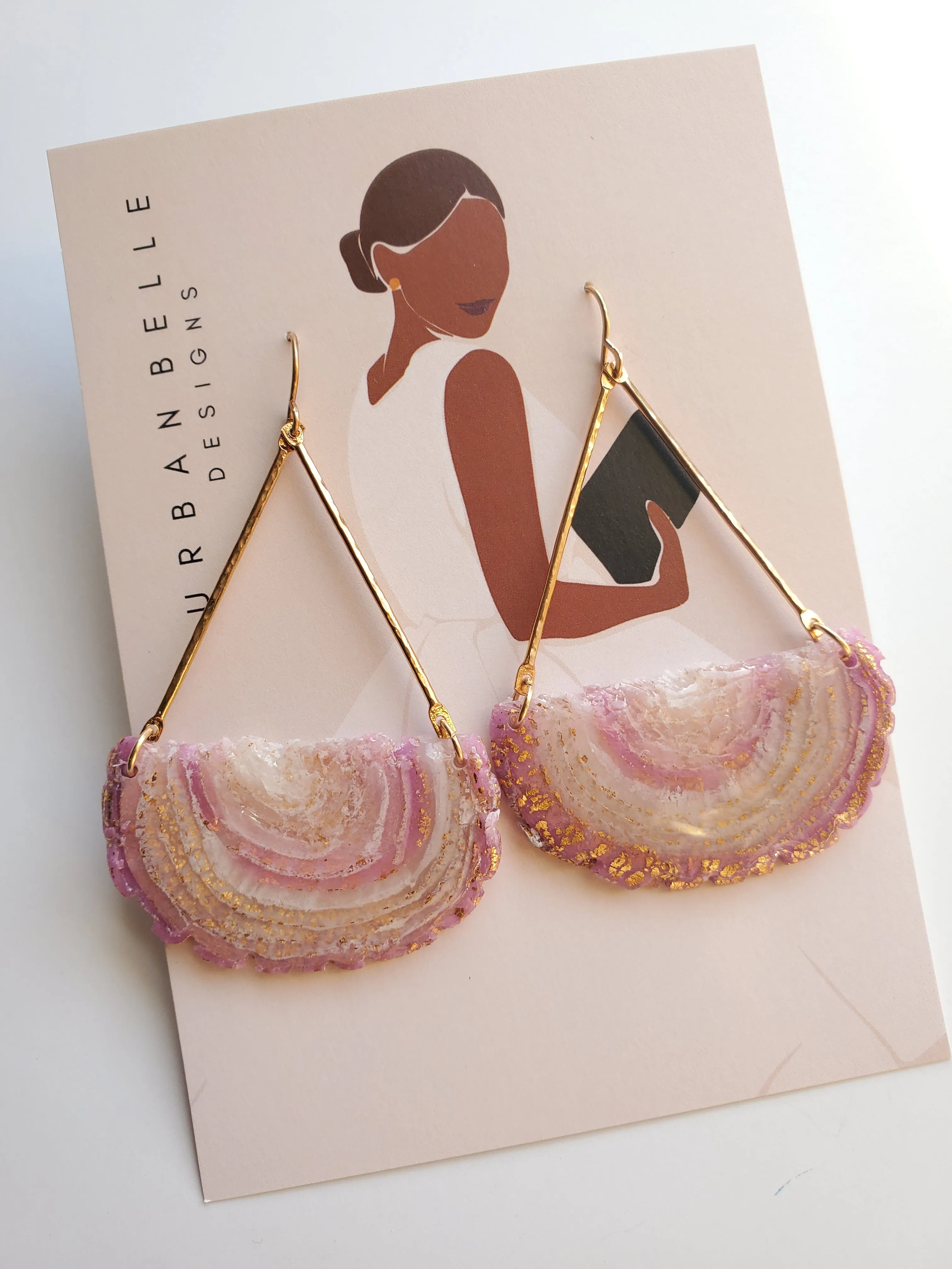 14K Gold Filled Blush Agate Inspired Chandelier Statement Earring