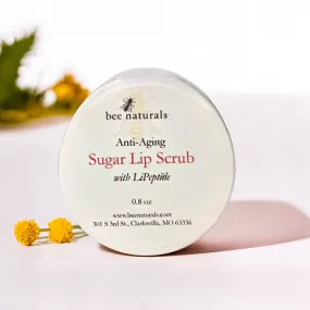 Anti-Aging Sugar Lip Scrub – Hydrating Lip Exfoliator with LiPeptide, Apricot Oil, Sunflower Wax, and Beeswax for Soft, Youthful, and Radiant Lips