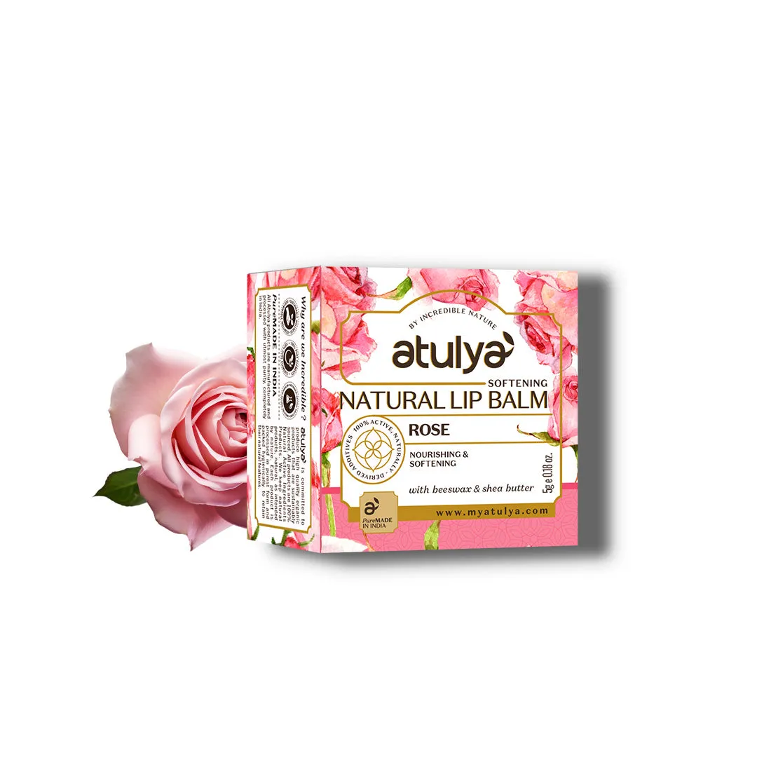 atulya Rose Natural Lip Balm with Bees Wax & Honey 5 Gm (6 Products at Rs.799)