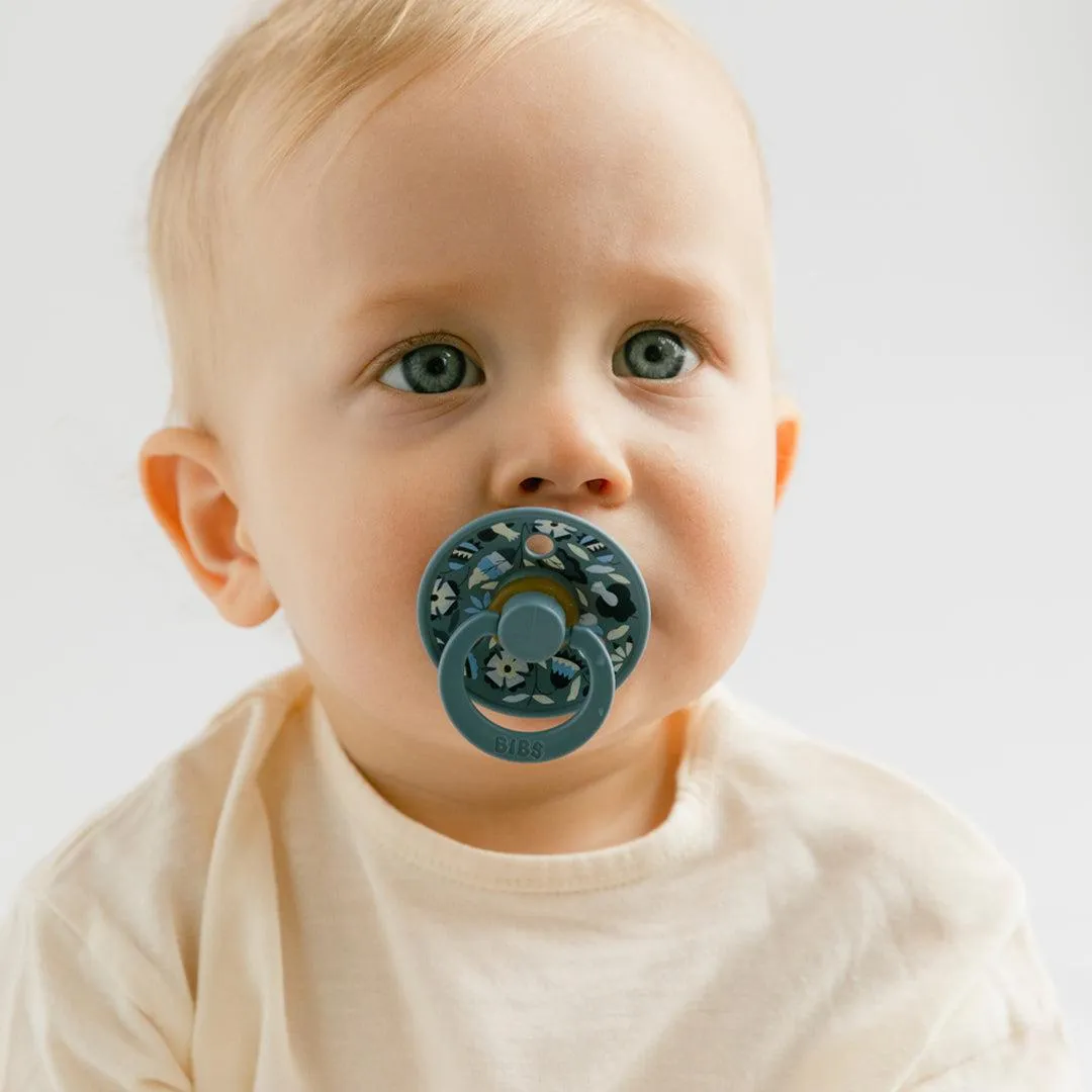 BIBS X LIBERTY Colour Latex Pacifier - 2 Pack - Dusty Blue Mix - Bobo