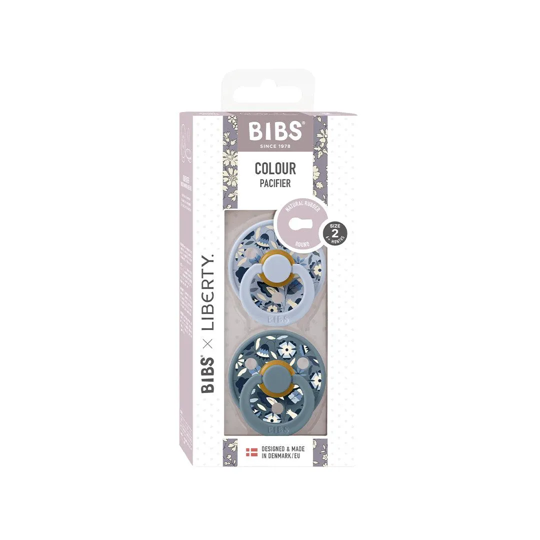 BIBS X LIBERTY Colour Latex Pacifier - 2 Pack - Dusty Blue Mix - Bobo