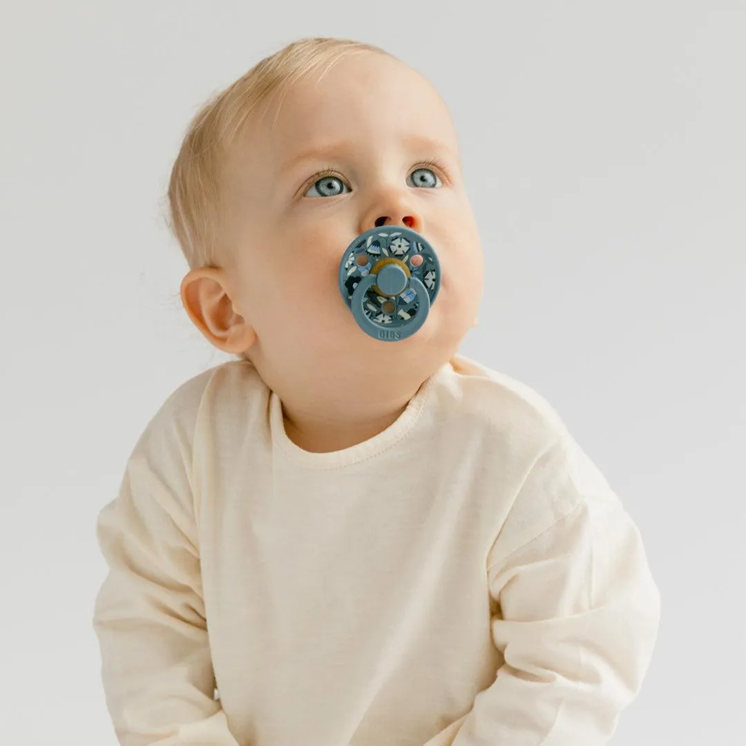 BIBS X LIBERTY Colour Latex Pacifier - 2 Pack - Dusty Blue Mix - Bobo