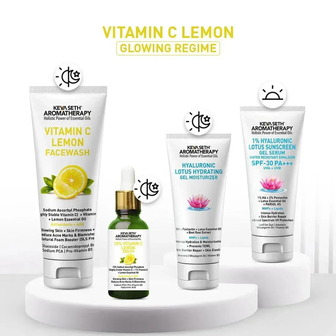 Free 10% Vitamin C Lemon Serum, Sodium Ascorbyl Phosphate   Vitamin E & Lemon Essential Oil, Antioxidants   AHA, Glowing Skin & Firmness, Reduces Acne Marks