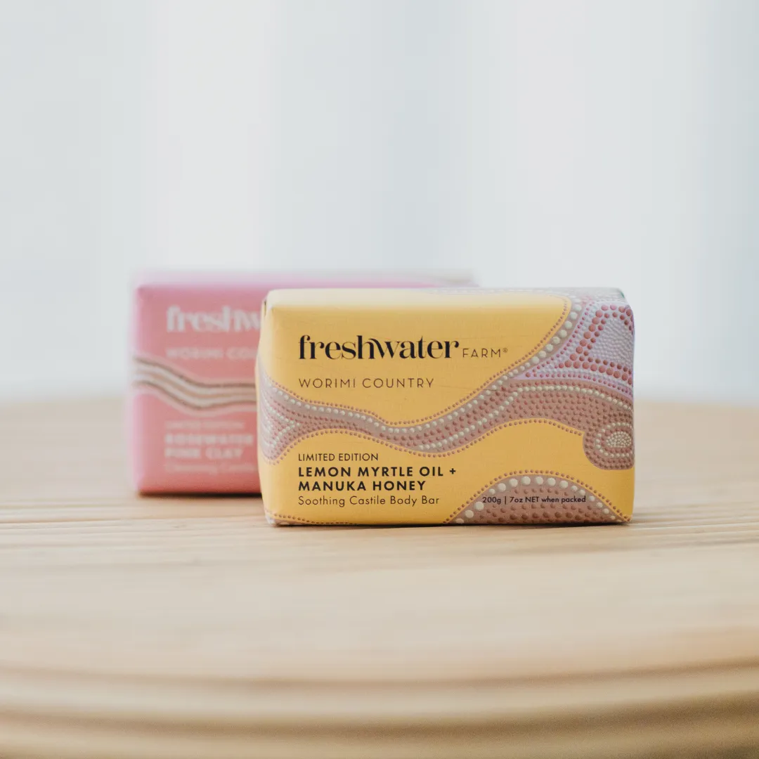 Freshwater Farm - Lemon Myrtle Oil   Manuka Honey Body Bar 200g