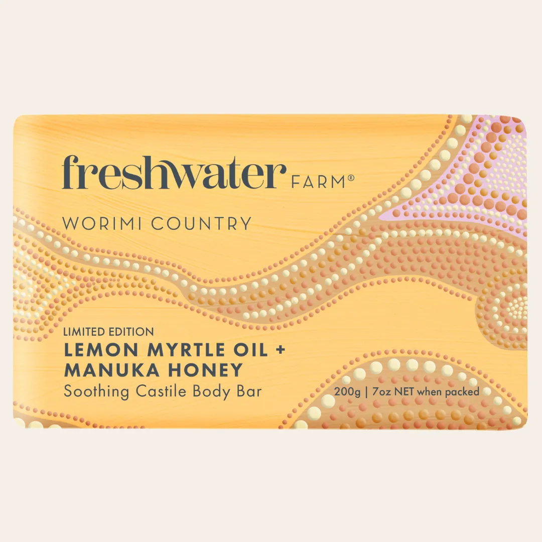 Freshwater Farm - Lemon Myrtle Oil   Manuka Honey Body Bar 200g