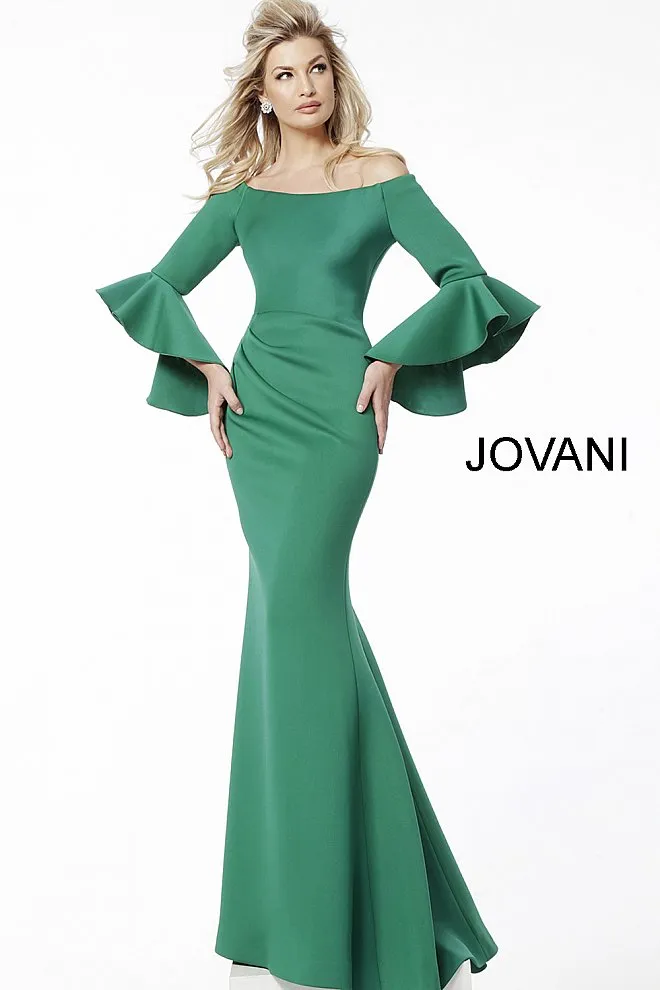 Jovani 59993 Off the Shoulder Bell Sleeves Evening Dress Formal Evening Gown