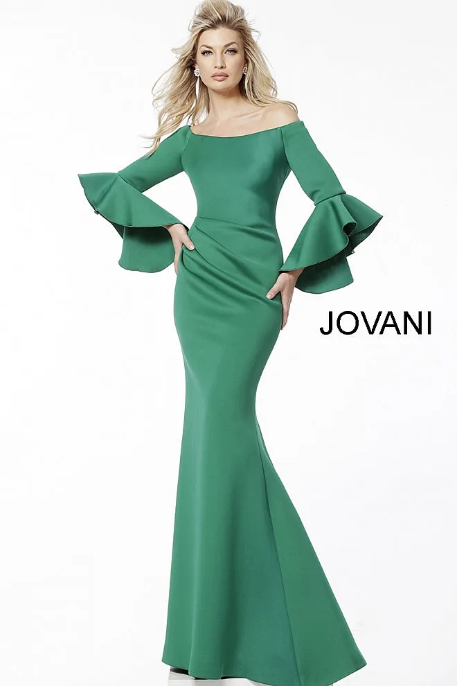 Jovani 59993 Off the Shoulder Bell Sleeves Evening Dress Formal Evening Gown