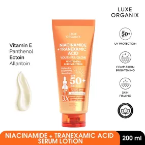 Luxe Organix Niacinamide   Tranexamic Acid Whitening Serum Lotion SPF 50 PA     (200ml)