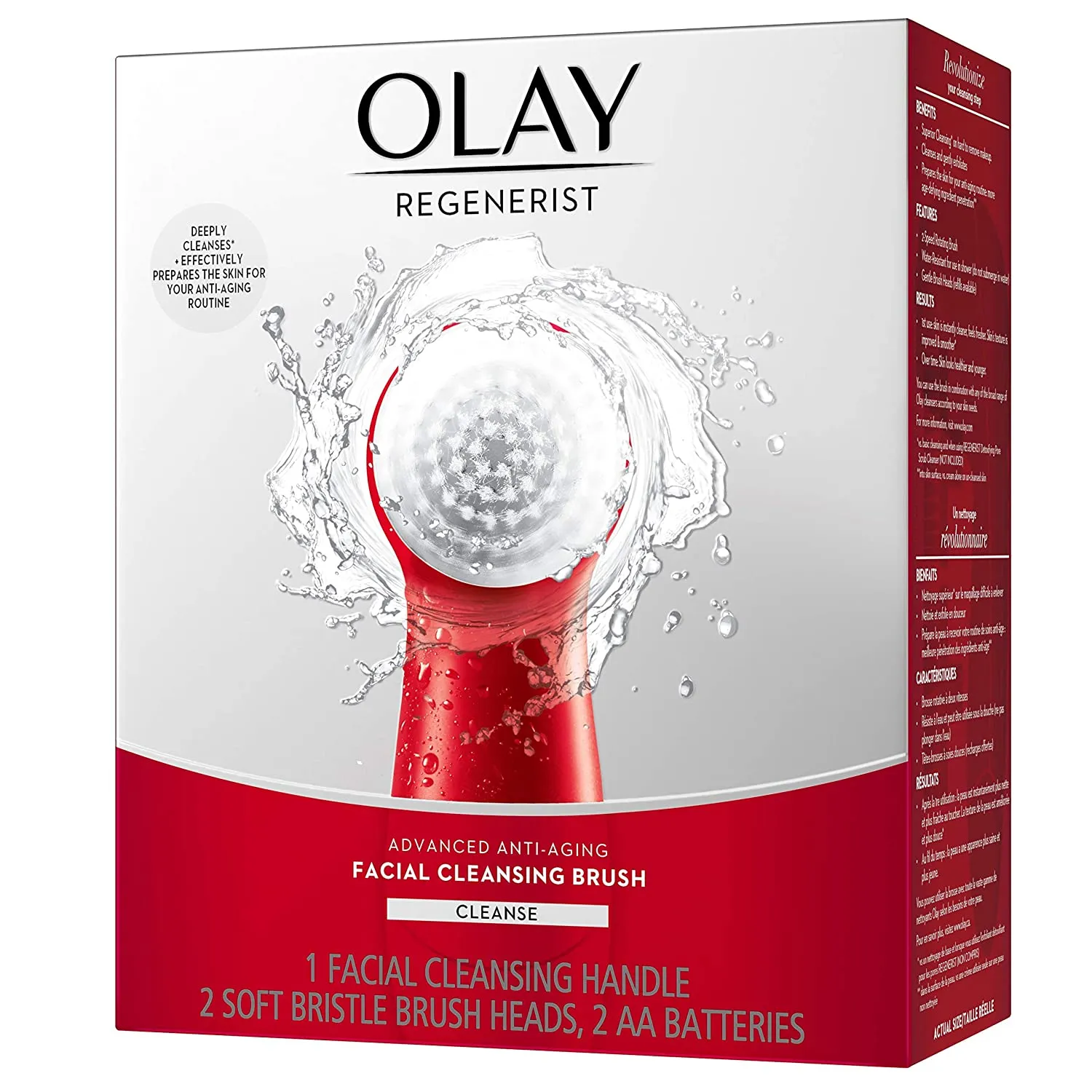 Olay Regenerist Exfoliating Facial Cleansing Brush with 2 Brush Heads