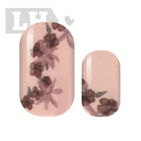 Plum and Blush Floral Nail Wraps