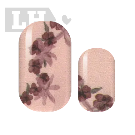 Plum and Blush Floral Nail Wraps