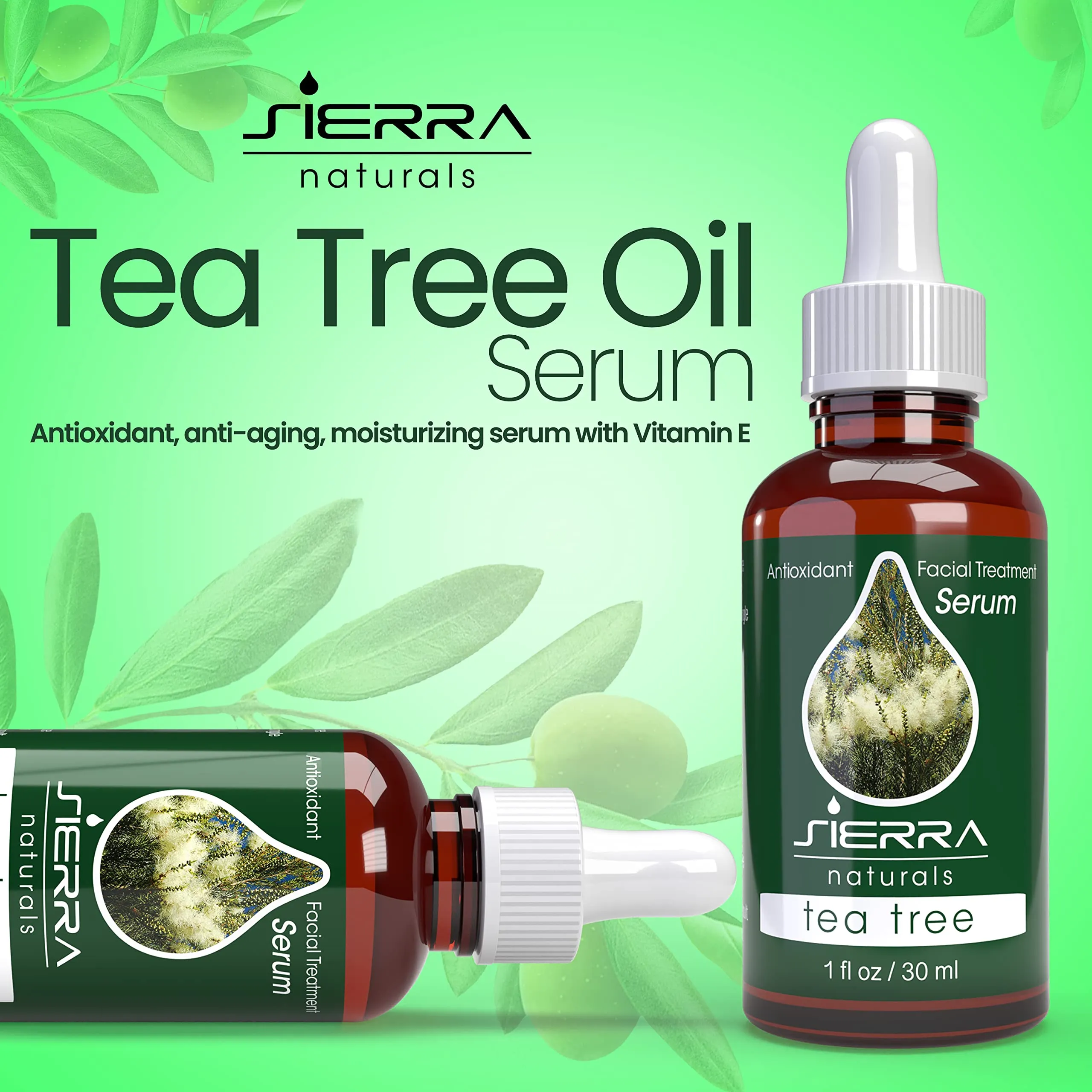 Sierra Naturals Tea Tree Oil Serum for Face, 1 oz