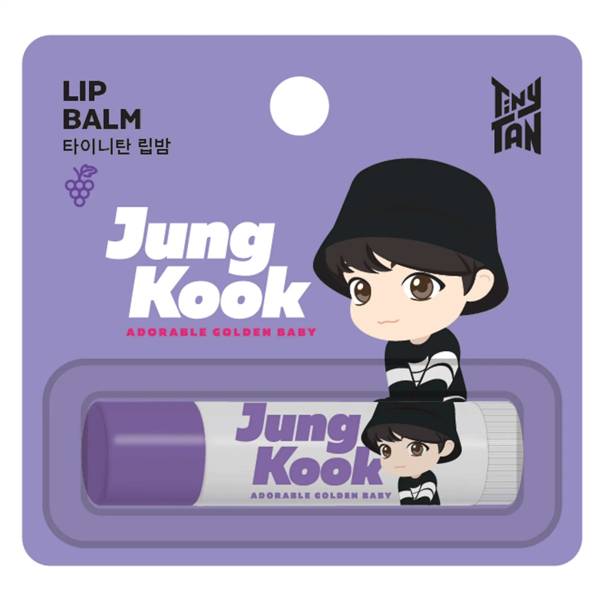 TinyTAN BTS JungKook Lip Balm - Grape Scent x 1 Piece - Lip Care